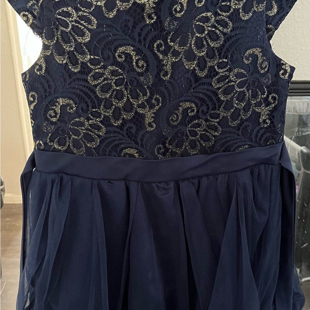 Wonder Nation Navy and Gold Dress